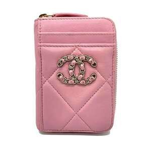 CHANEL Pink Lambskin Leather Wallet